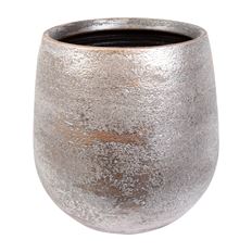 FLOWERPOT IRR ROUGH 23CM SILVER
