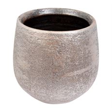 FLOWERPOT IRR ROUGH 14CM SILVER