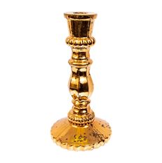 CANDLESTICK GLASS 23CM GOLD