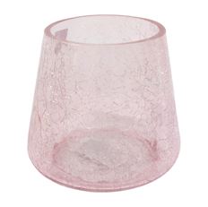 GLASS VASE CONVEX 14CM PINK