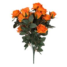 ROSE BUD BUSH 21.5" NEW ORANGE