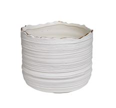 POT 7 X 5.5" RIDGE WHITE