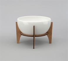 POT 3.5"H 7 1/8"D WOODEN STAND