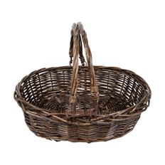BASKET 11" OVAL WILLOW STAIN