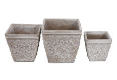 PLANTER SQUARE FLOWER POT SET/3