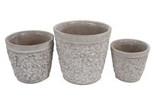 PLANTER ROUND FLOWER POT SET/3