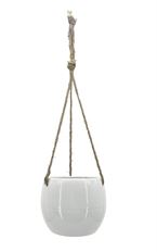 POT 4.5"H 5.75"D GLOBE HANGING ROPE
