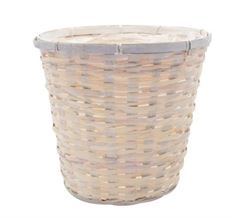 POTCOVER 8" WICKER WHITEWASH