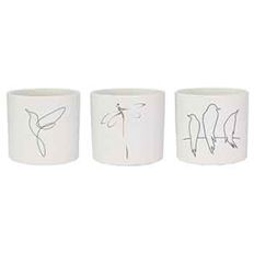 POTTERY BIRDS/DRAGONFLY WHITE