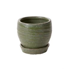 POT W/SAUCER 3.5" GREEN