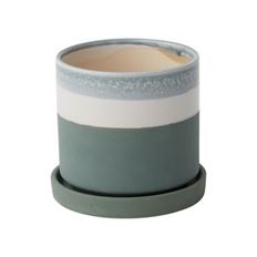 POT W/SAUCER OMBRE 5" BLUE