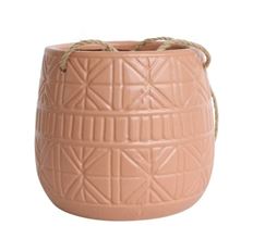 HANGING ABSTRACT PLANTER 6" D ROSE