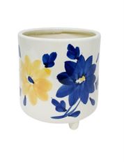 CERAMIC FOOTED 6" PLANTER FLORAL