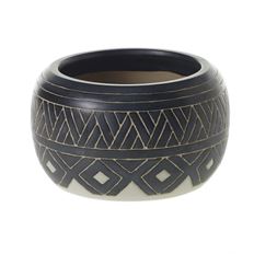 POTTERY BOWL BAMBA 5.75X9.5" BLACK