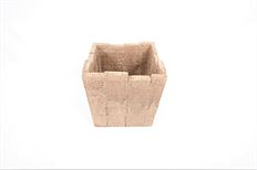 CEMENT SQ WOOD CRATE POT 7"