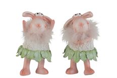 SHEEP IN DRESS 18CM PINK/GREEN
