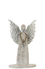 ANGEL W/METAL WING 47.5CM WHITE