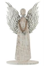 ANGEL W/METAL WING 61CM WHITE