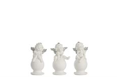 ANGEL POLY 3 ASST 14CM  WHITE
