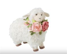 SHEEP W/FLOWER COLLAR 17CM