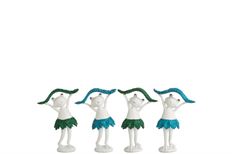FROG W/HULA SKIRT 14CM WHITE