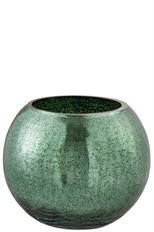 GLASS BALL CRACKLE 20CM GREEN