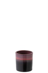CERAMIC POT 17CM RED/BLACK