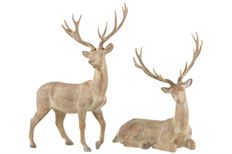 REINDEER 37X32CM BROWN S/2