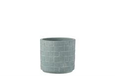 FLOWERPOT CHECK 14CM LT BLUE