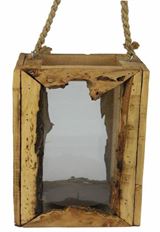 LANTERN 12" X 7.25" SQUARE W/GLASS