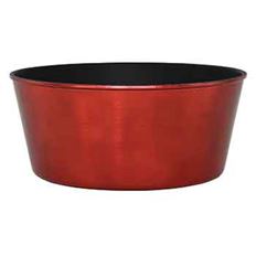 POT 9" PLASTIC METALLIC RED
