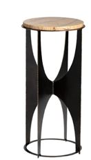 TABLE STEEL W/TEAK 32" NAT/BLK