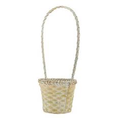 BASKET 7" BAMBOO ROUND WHITE WASH