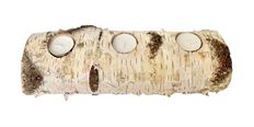 BIRCH LOG SHAPE CANDLE HOLDER 12" L