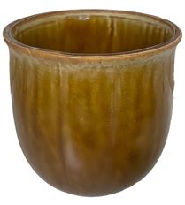 CERAMIC POT 13CM BROWN