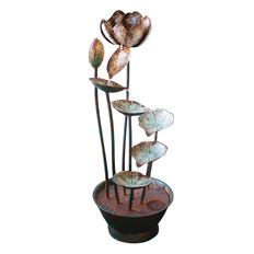 FOUNTAIN LILY PAD METAL 29" PATINA