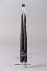 TAPER CANDLE VELVET X2 30CM B GRAY
