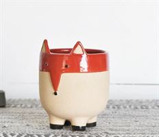 PLANTER FOX 5.75" RED/TAN