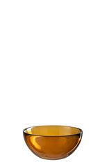 BOWL GLASS 18X8CM OCHRE