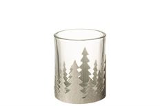 TEALIGHT HOLDER TREE 10CM WHITE