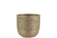 FLOWERPOT CHALET 17.5CM GRN/GOLD