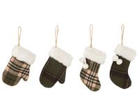 ORN MITTEN/STOCKING 16CM BE/BRN