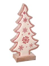 RESIN GINGERBREAD TREE 16" CRM/RED