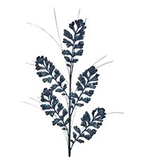 GLITTER/SEQUIN FERN SPRAY 29" BLUE