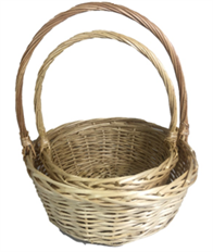 BASKET ROUND WILLOW NATURAL SET/2