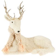 REINDEER LYING W/SCARF 36X20CM IV