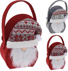 BAG FELT SANTA W/HAT 23CM
