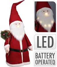 SANTA W/LED 165CM RED/WHITE