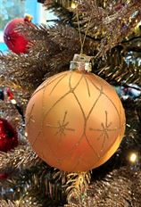 ORN BALL GLASS 12CM GOLD AST/2