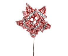 POINSETTIA SNOWFLAKE 22" RED/WHT